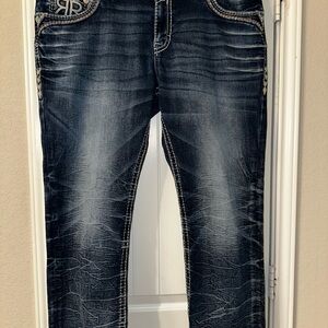 Rock Revival Sutton Relaxed Jeans with Distressed Look